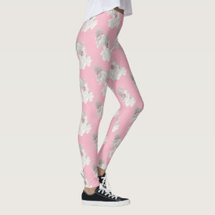 Rosa Rosa und Weiß Leggings