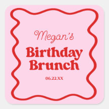 Rosa Rosa Wavy Border Birthday Brunch Party