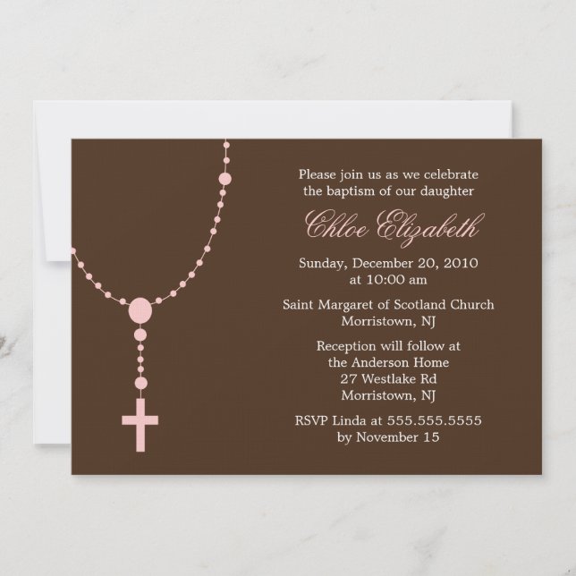Rosa Rosary Christine Einladung (Vorderseite)