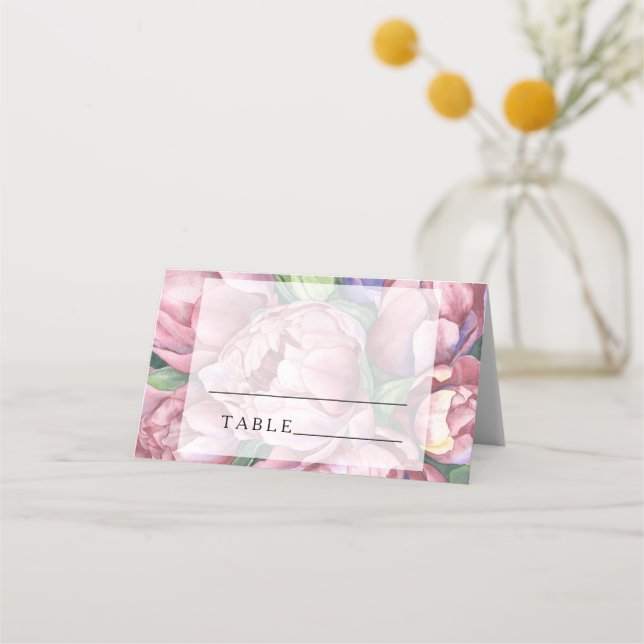 Rosa Rose aus Birnen - Hochzeiten Platzkarten (Vorderseite)