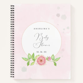 Rosa-Rose-Babydusche - Geschenkliste Notizbuch
