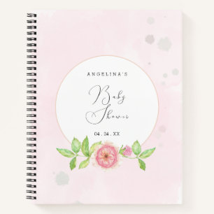 Rosa-Rose-Babydusche - Geschenkliste Notizbuch