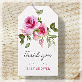 Rosa Rose | Babydusche Vielen Dank für Ihre Unters Geschenkanhänger