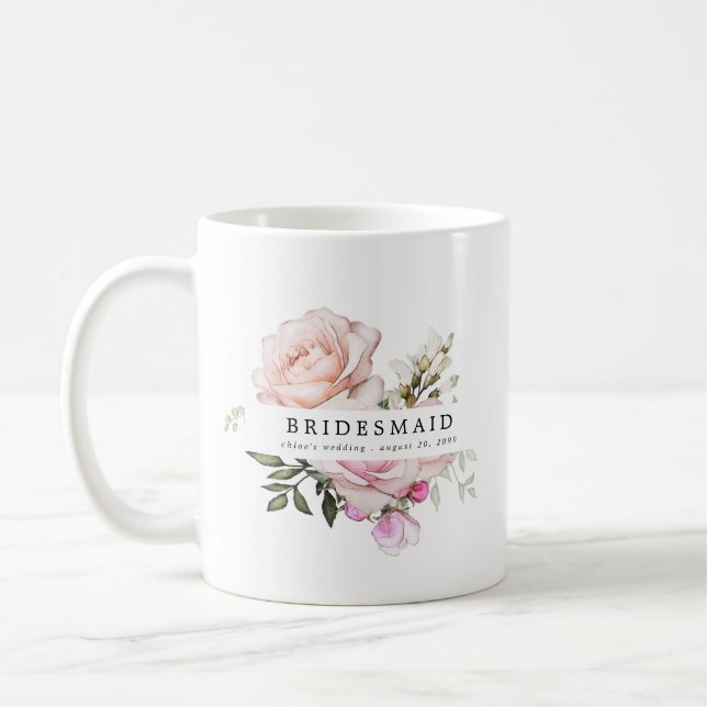 Rosa Rose Bloral Bridesmaid Kaffeetasse (Links)