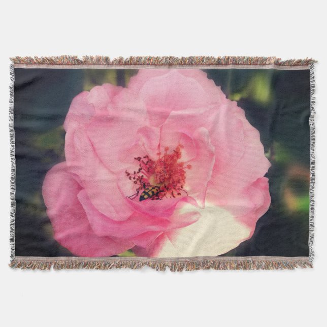 Rosa Rose Blume Foto Blumengewirr Blankon Decke (Vorderseite)