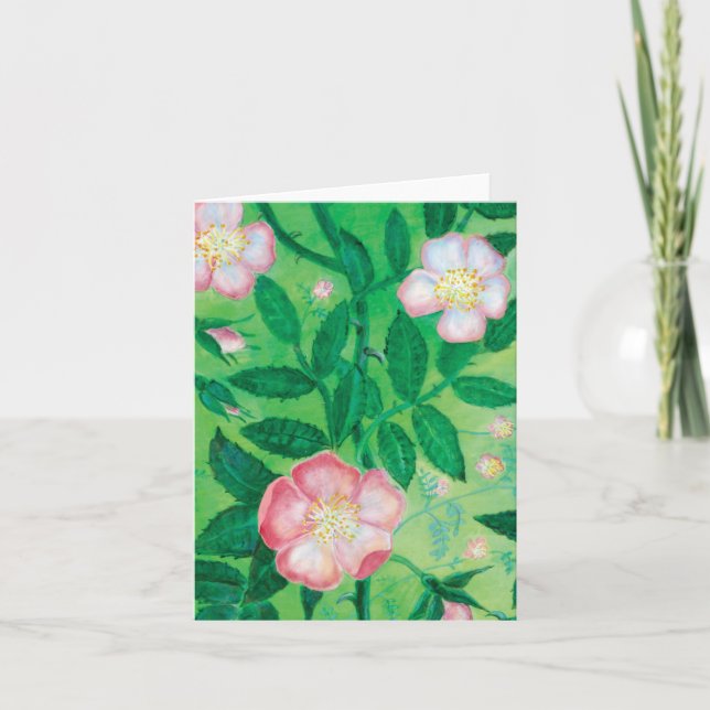 Rosa Rose Blume Geheimgarten Karte (Vorderseite)