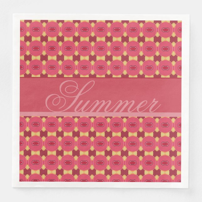 Rosa Rose Blumenmuster Serviette (Vorderseite)