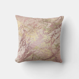 Rosa Rose Blush Gold Blush Metallischer Marmormono Kissen