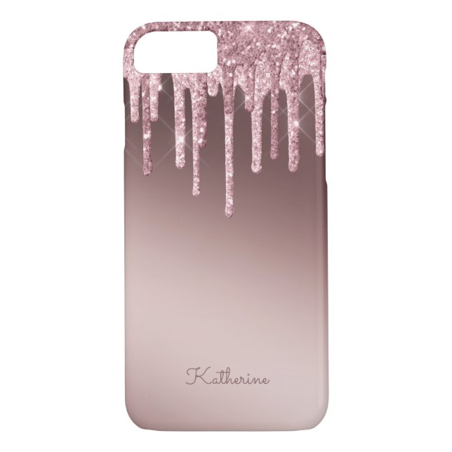 Rosa Rose Blush Lila Glitzer Sparkone Case-Mate iPhone Hülle (Rückseite)