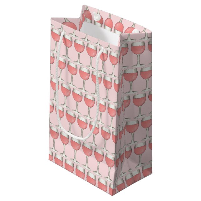 Rosa Rosé Blush Weinkeller Brautparty Kleine Geschenktüte (Vorderseite Schrägansicht)