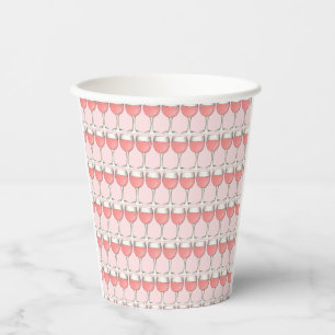 Rosa Rosé Blush Weinkeller Brautparty Pappbecher