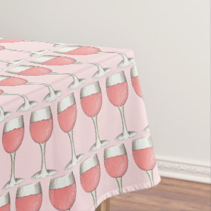 Rosa Rosé Blush Weinkeller Brautparty Tischdecke