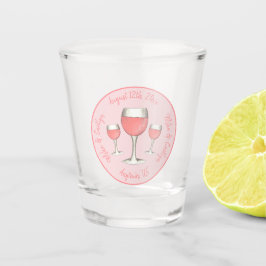 Rosa Rosé Blush Wine Glass Hochzeitsstich Brautpar Schnapsglas