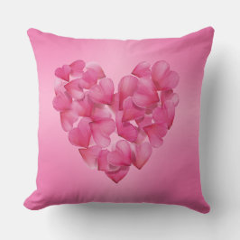 Rosa Rose Blütenblatt Herzkissen Kissen
