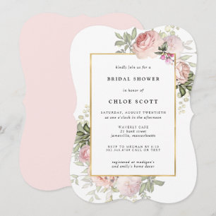 Rosa Rose Brautparty Einladung