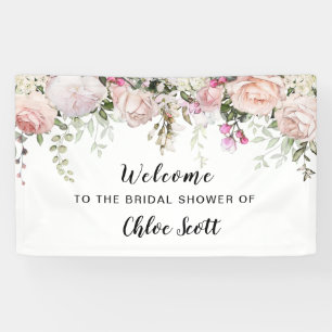 Rosa Rose Brautparty Willkommen Banner