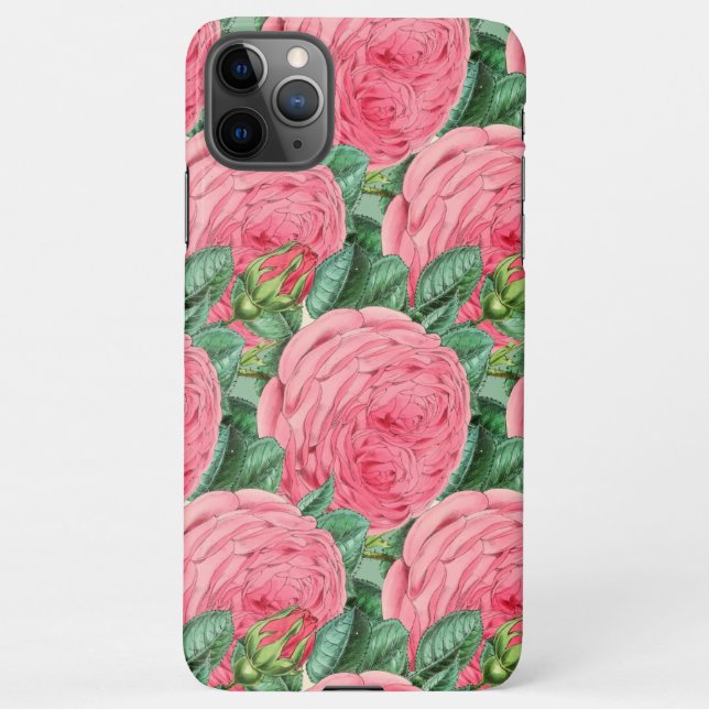 Rosa Rose Bud Botanisches Design iPhone Hülle (Rückseite)