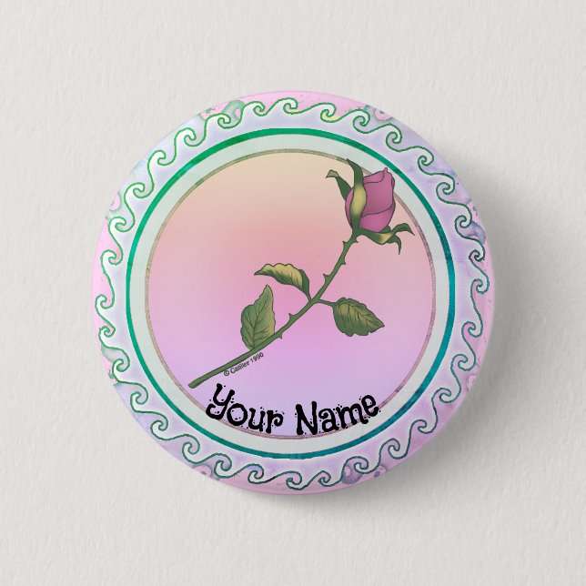 Rosa Rose Button (Vorderseite)