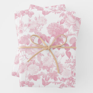 Rosa Rose Chinoiserie Muster Geschenkpapier Set