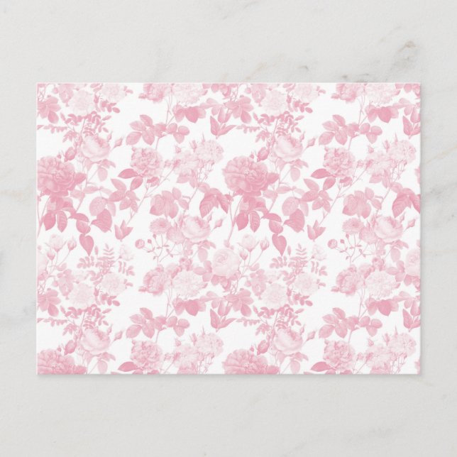 Rosa Rose Chinoiserie Muster Postkarte (Vorderseite)