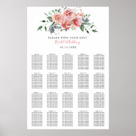 Rosa Rose Elegante Aquarellfarben Hochzeitskarte Poster