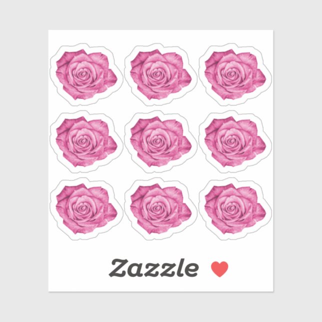 Rosa Rose Eleganter Blumenplaner / Scrapbook Sheet Aufkleber (Blatt)