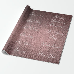 Rosa Rose erröten die weiße personalisierte Geschenkpapier