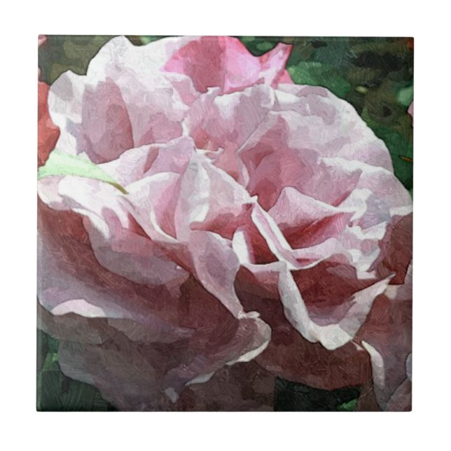 Rosa Rose Fliese (Vorderseite)