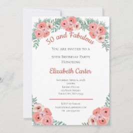 Rosa Rose Floral 50 und fabelhafter Geburtstag