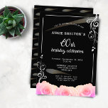 Rosa Rose Floral Wasserfarben Streifen 60. Geburts Einladung<br><div class="desc">Rosa Rose Floral Wasserfarbe Streifen 60. Geburtstag Einladung. Feiern Sie den 60. Geburtstag einer besonderen Frau mit einer lebhaften Einladung! Dieses Design zeichnet sich durch rosa Rosen und Aquarellstreifen aus, die ein wirklich atemberaubendes Aussehen verleihen. Laden Sie Ihren besonderen Gast zu einem unvergesslichen Tag der Feier und der Freundschaft ein....</div>