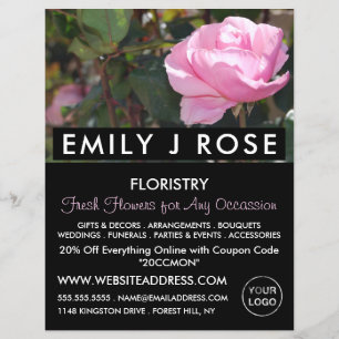 Rosa Rose, Florist, Werbung in Florenz Flyer