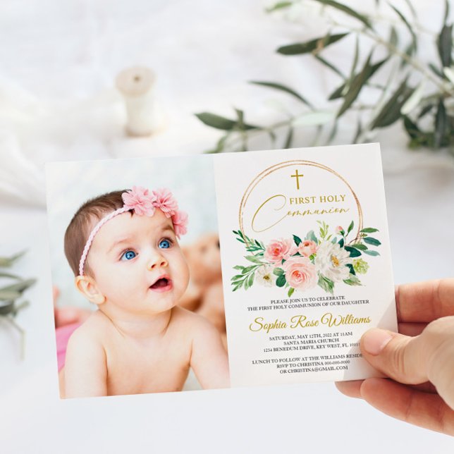 Rosa Rose Foto Girl Einladung (Von Creator hochgeladen)