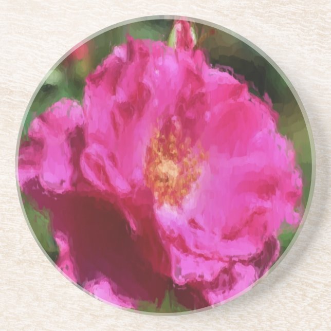 Rosa Rose Foto Malerei Untersetzer (Vorne)
