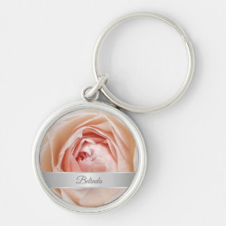 Rosa Rose Foto Silber Schlüsselanhänger
