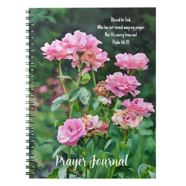 Rosa Rose Garden Bible Verse Gebet Journal Notizblock (Vorderseite)