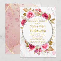 Rosa Rose Geometric Alcohol Ink Bridesmaier Lunch