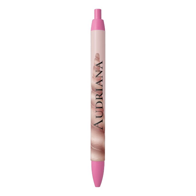 Rosa Rose Glam Personalisiert Kugelschreiber (Vorderseite Vertikal)