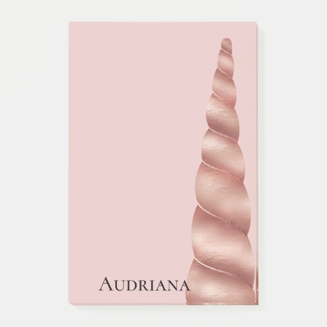 Rosa Rose Glam Personalisiert Post-it Klebezettel (Vorderseite)
