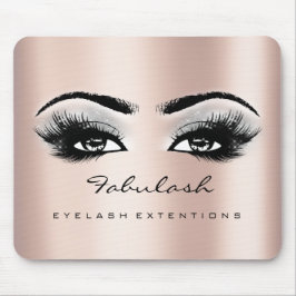Rosa Rose Glitzer Name Beauty Lashes Grau Mousepad