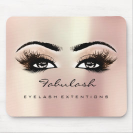 Rosa Rose Glitzer Name Beauty Lashes Makeup Mousepad