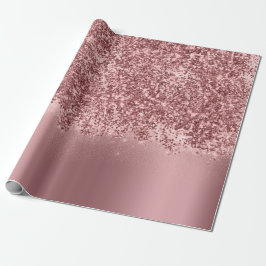 Rosa Rose Glitzer Roter Rosengarten Geschenkpapier