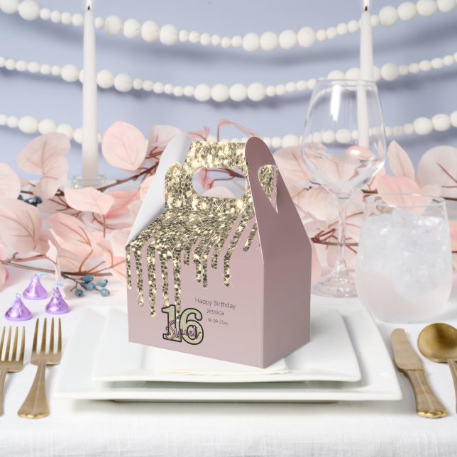Rosa Rose Gold 16 . Geburtstag Geschenkschachtel (Hochzeit)