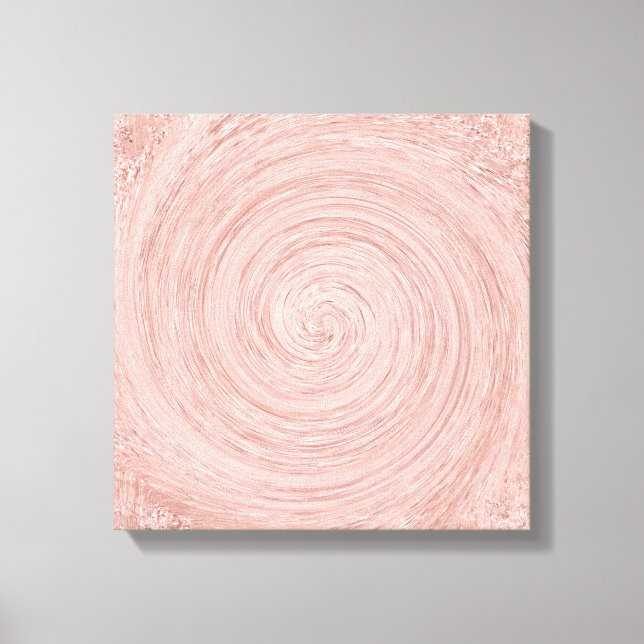 Rosa Rose Gold Abstrakte Kreise Rose Leinwanddruck (Vorderseite)
