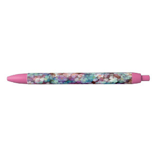 Rosa Rose Gold Aquamarin Mosaik Millefiori Blume Kugelschreiber