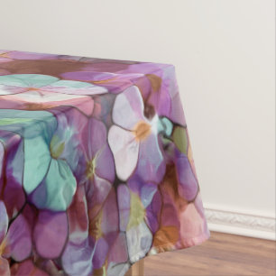 Rosa Rose Gold Aquamarin Mosaik Millefiori Blume Tischdecke