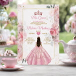Rosa Rose Gold Blumenprinzessin Mis Quince Einladung<br><div class="desc">Eleganter Rosengoldblütenprinzessin Mis Quince 15 Anos,  16. Geburtstagsschmetterling.</div>