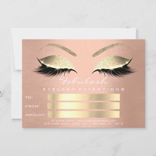 Rosa Rose Gold Blush Eyes Geschenkkarte (Vorderseite)
