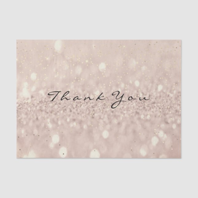 Rosa Rose Gold Blush Glitzer Danke Blush Seidenpapier (Vorderseite)