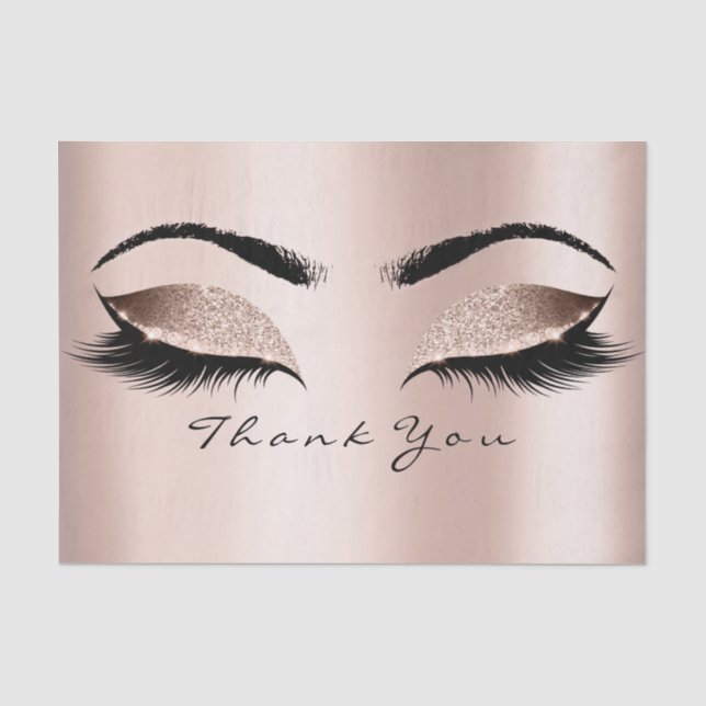 Rosa Rose Gold Blush Glitzer Danke, dass ihr Augen Seidenpapier (Vorderseite)