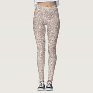 Rosa Rose Gold Blush Glitzer Elfenbein Titanium Gl Leggings